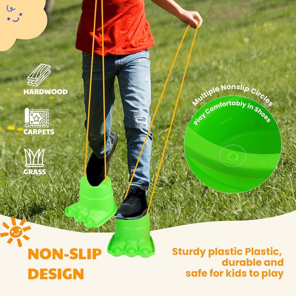 IROO Balancing Stilts for Kids, 4 Pairs Monster Feet, view 2