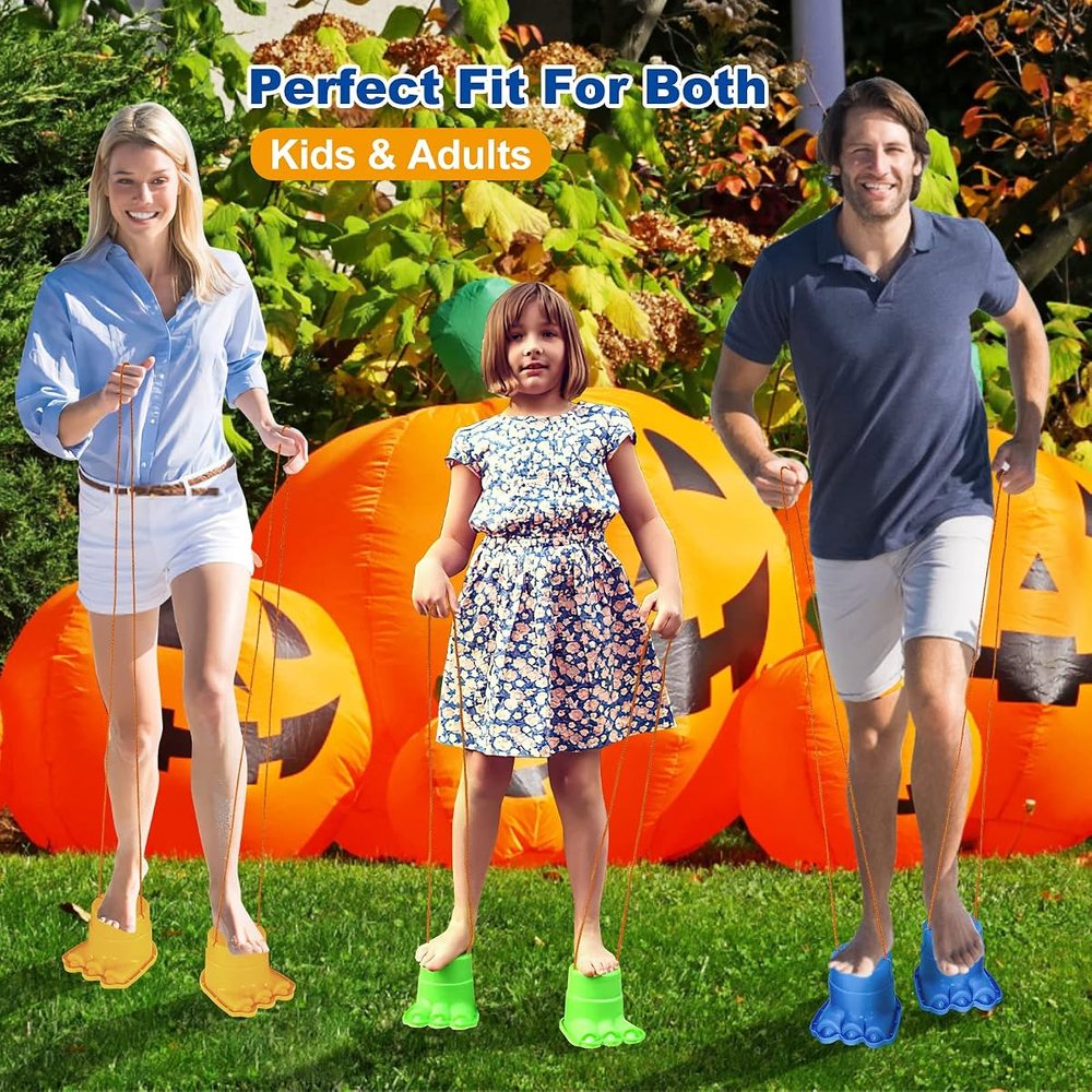 IROO Balancing Stilts for Kids, 4 Pairs Monster Feet, view 4