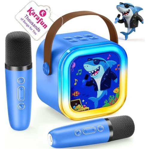 IROO Karaoke Machine, Limited Edition Shark, Blue