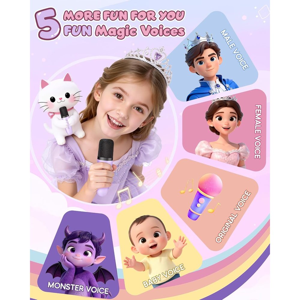 IROO Mini Karaoke Machine, Limited Edition Cat, Purple, view 5
